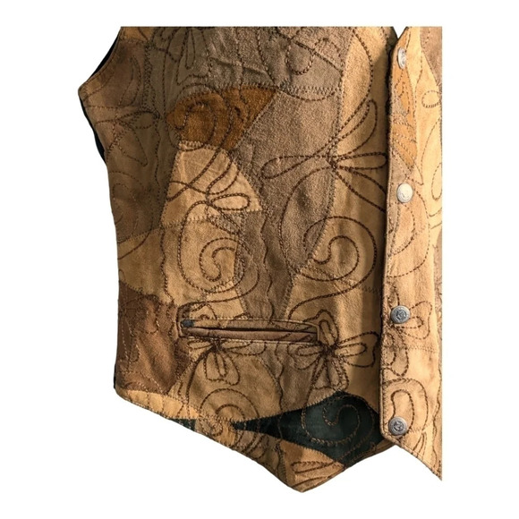 T.F.C Express Patchwork Leather Vest  L - Picture 4 of 11